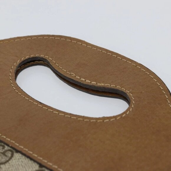 GUCCI GG Supreme Hand Bag PVC Leather Vintage Beige Auth 146840 - Picture 9 of 16